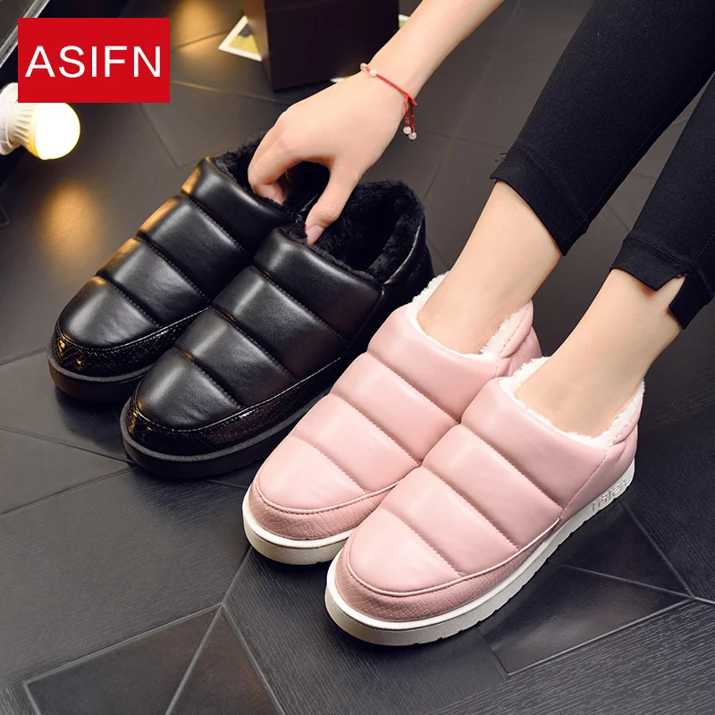 

Women Boots Winter Warm Plush House Shoes Woman Waterproof Fur Snow Ankle Boots Couple Comfort Cotton Memory Foam Botas Mujer