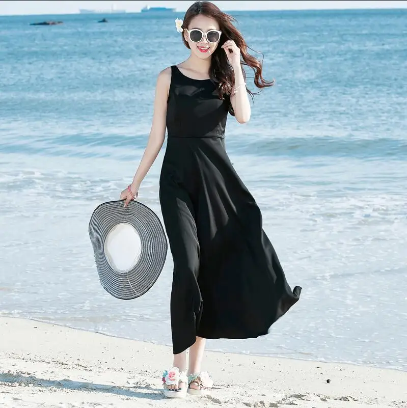 Wholesale 2017 Bohemia Summer Dress Sexy Plus Size Women Clothing Black Long Dress Vestidos Hippie Boho Beach Seaside Spaghetti Strap Buy Cheap 2017 Bohemia Summer Dress Sexy Plus Size Women Clothing Black Long Dress Vestidos Hippie Boho Beach Seaside Spaghetti Strap