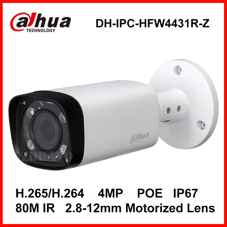 Dahua H 265 IPC HFW4431R Z 2 8 12mm Varifocal Motorized Lens Network 4MP IR 80M