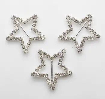 

10pcs 27mm Star Sparkle Crystal A Grade Rhinestone Ribbon Buckle Slider For Ribbon Jewelry Craft Sewing Decoration