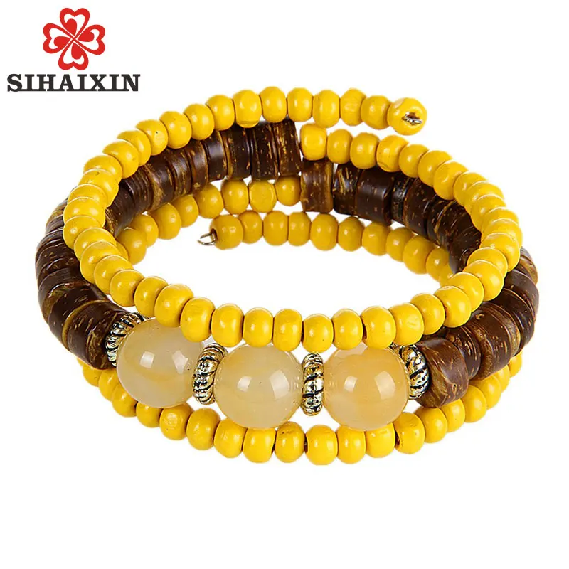 Wood Bracelet Set Women 5