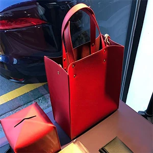 Top-handle Women Handbag Solid Big Capacity Women Casual Tote Fashion Brand Females Bucket Luxury PU Leather Ladies Bolsa - Цвет: Rose-red