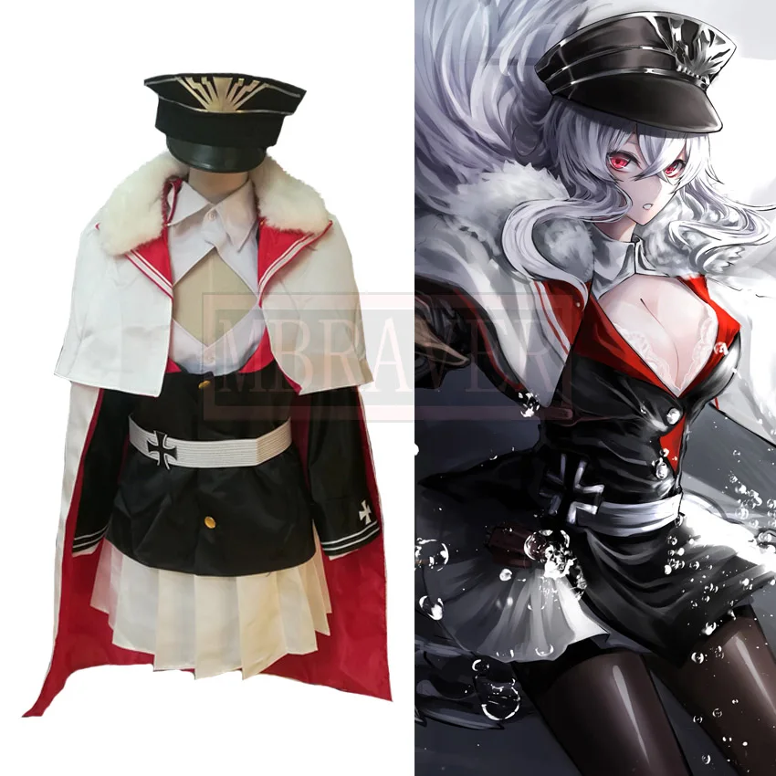 

Azur Lane Graf Zeppelin Include Hat Cosplay Costume Halloween Uniform Outfit Custom Made Any Size