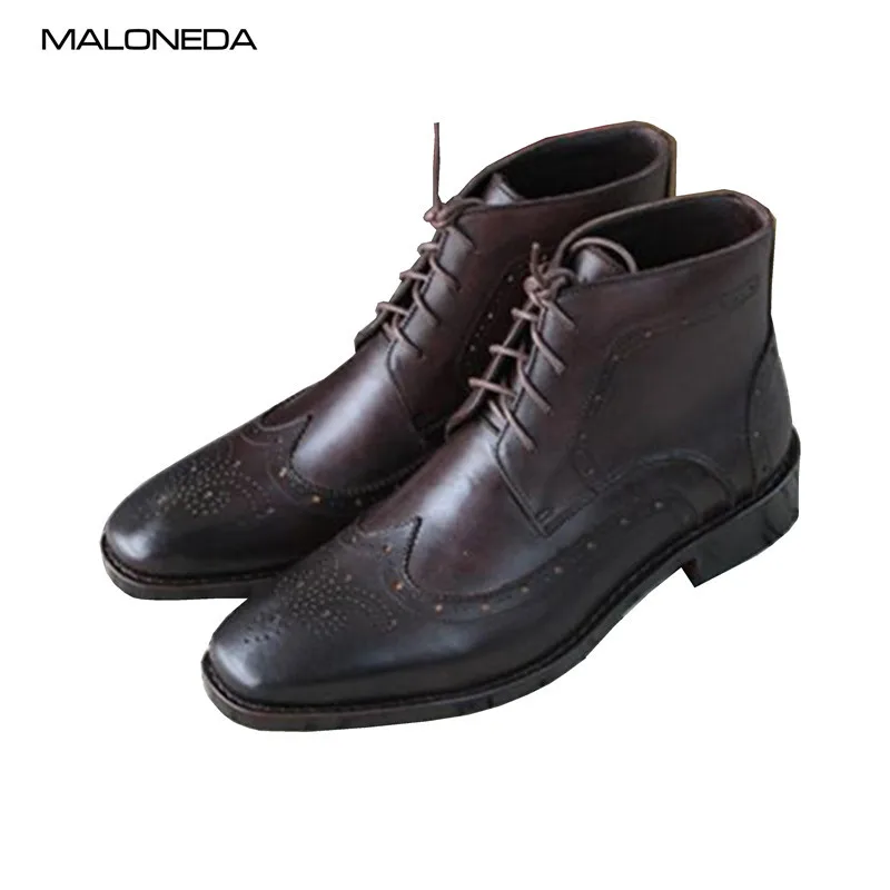 mens black lace up brogue boots