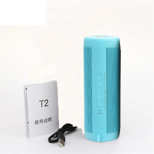 T2 Led Bluetooth динамик водонепроницаемый портативный Колонка Беспроводная колонка супер бас динамик поддержка TF FM стерео Hi-Fi мини звук Бо - Цвет: Blue whitout box