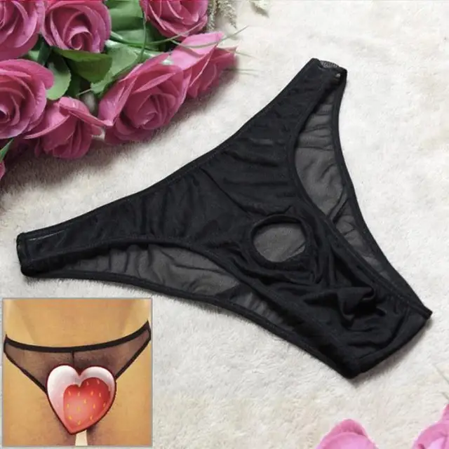 Sexy Panties for Men 2019 Newest Exotic Apparel Sexy Mens Underwear Transparent Mesh Lure Couple Dew Tunnel T Pants Men Thong -