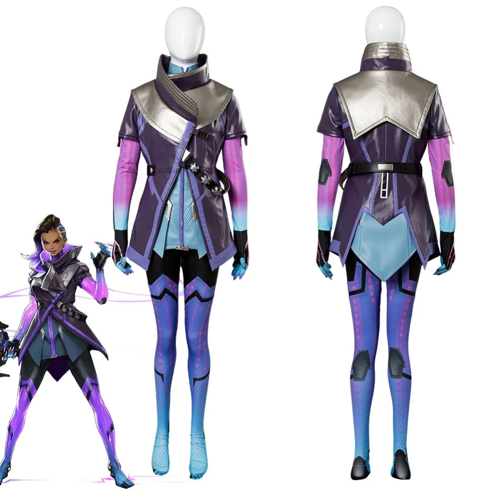 

OW Cosplay Costume Sombra Hacker Cosplay Costume Adult Women Outfit Halloween Carnival Cosplay Costumes