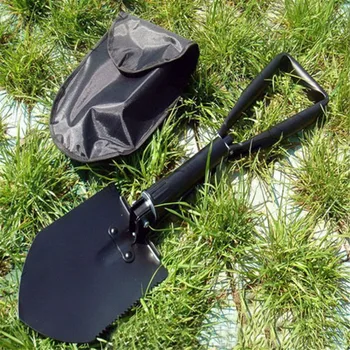 

Three Folding Spade Shovel Carbon Steel Army Military Shovel Camping Metal Portable Survival Trowel Garden Outdoor Tool
