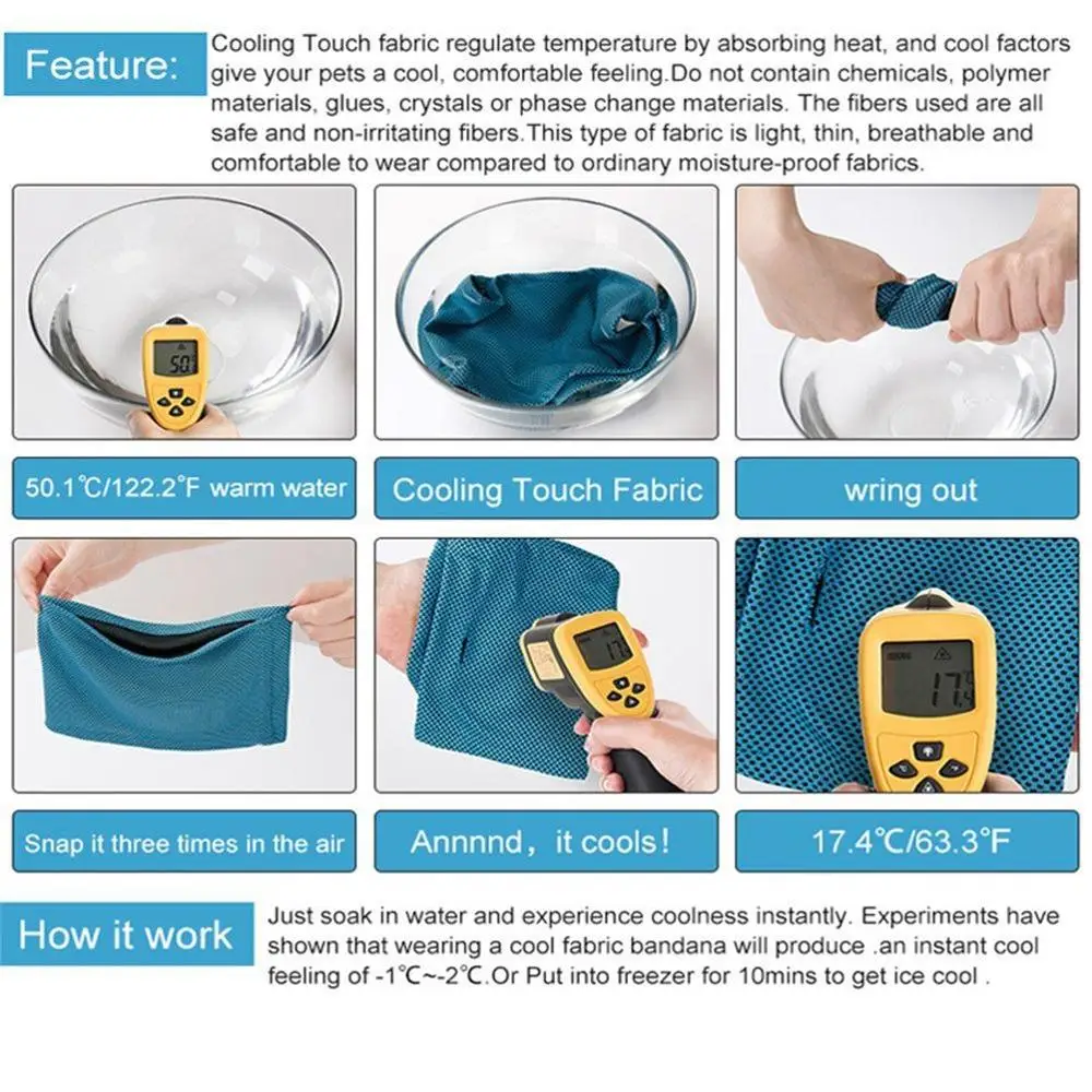 NACOCO 2 шт. собака мгновенное Охлаждение шарф летняя бандана для животных ошейник для кошек полотенца для льда Бульдог