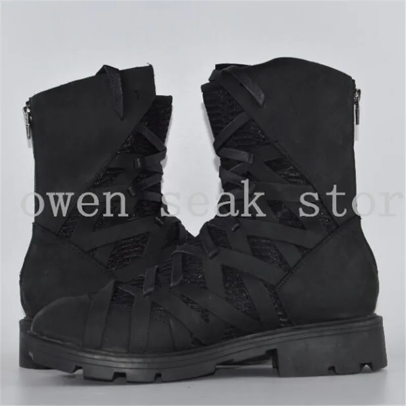 Кроссовки мужские зимние из натуральной кожи на шнуровке молнии|sneakers black|sneakers