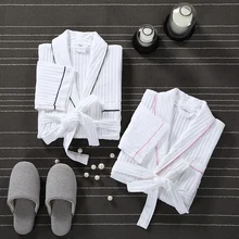 Банные мужские халаты, халат унисекс, мужской халат с рукавом, однотонное вафельное кимоно, халат для сна, пеньюар ночная сорочка для влюбленных