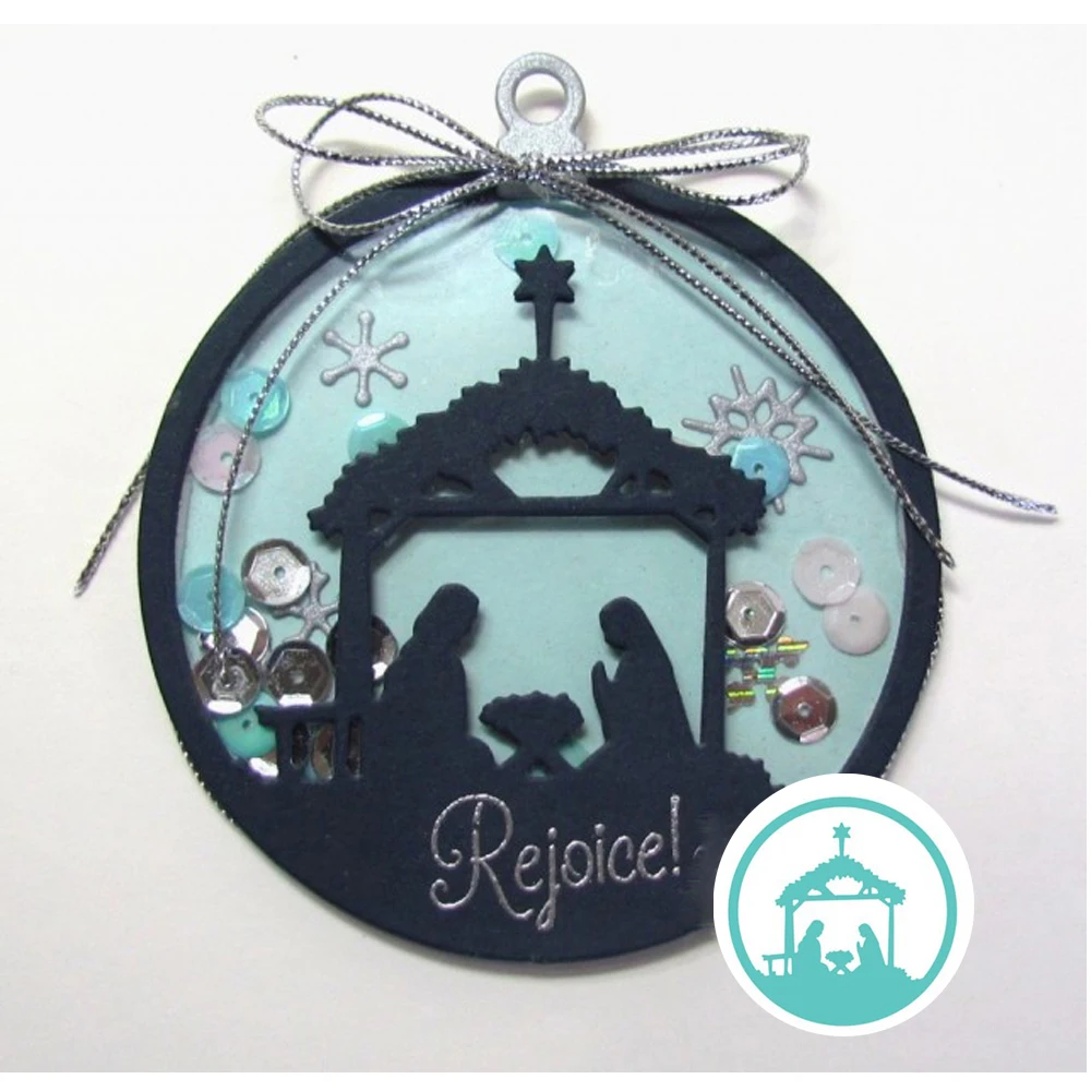 

Jesus's Born Circle Shape Metal Cutting dies Scrapbooking Album Handcrafts Embossing DIY Paper card Making Templates Stencils