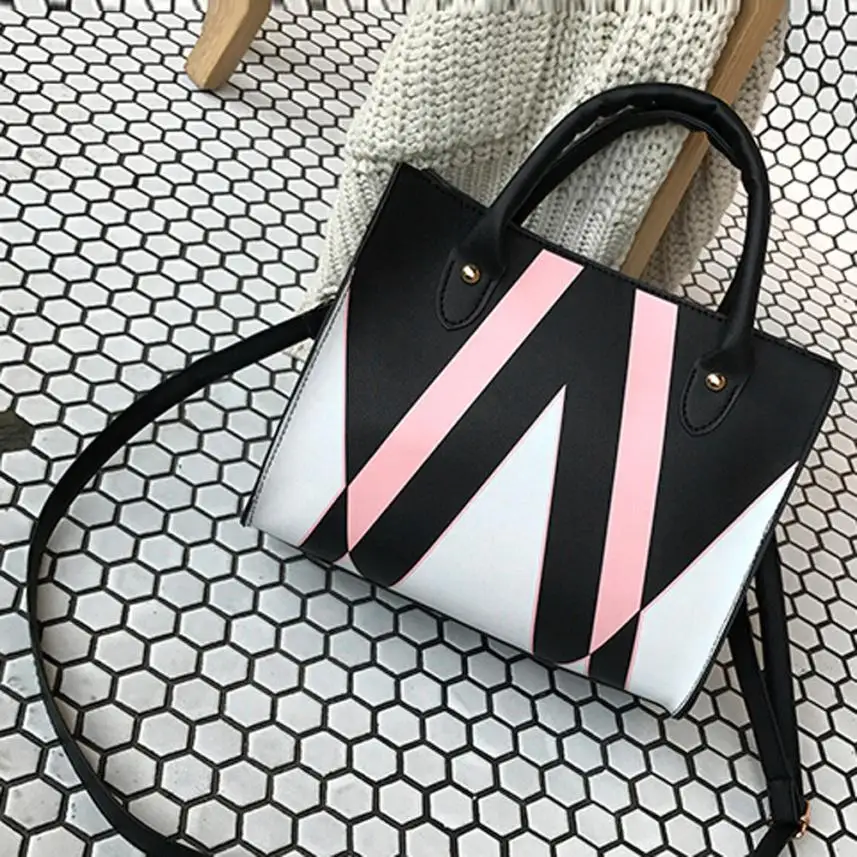 

MOLAVE Shoulder Bags new high quality Leather Tote Casual Saffiano Patchwork women shoulder bags crossbody bag jan19