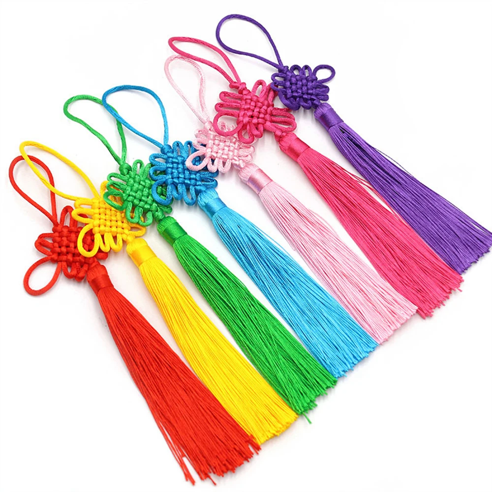 2pcs/lot 12cm Multicolor Chinese knot silk tassel brush fringe Phone Satin Tassels Pendant tassels for crafts DIY home decor 2pcs/lot 12cm Multicolor Chinese knot silk tassel brush fringe Phone Satin Tassels Pendant tassels for crafts DIY home decor