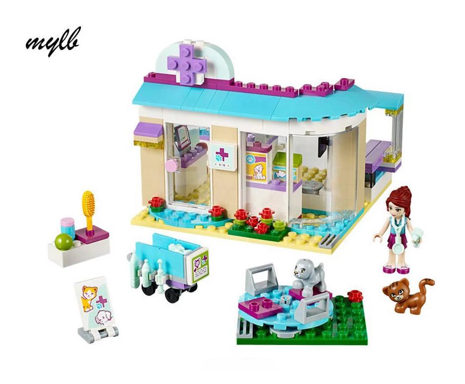 

mylb 203pcs Friends Vet Clinic Building Blocks Sets Diy Bricks Educational toys Compatible Friends For Girl