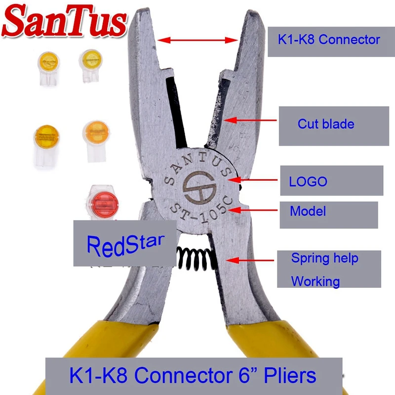 ReadStar Santus 6 "щипцы для наращивания волос для K1-K8 разъем инструменты ST-105C электросвязи проводки sub щипцы наращивания волос разъем обжимной