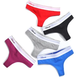 5 Pcs/lot Women's Intimates Panties G-Strings Thongs Tangas cotton Sexy Women lingerie size S-XL