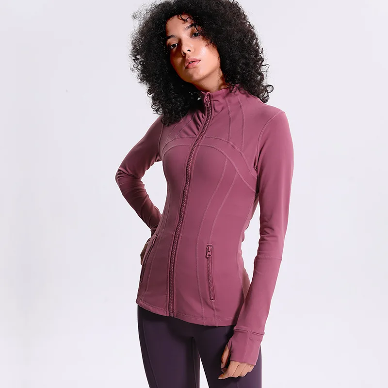 

Women Autumn Winter Gym Sports Yoga Running Jacket Fitness Elastic exercise Slim Jacket Classic Style Coat Zipper Sweatshirts