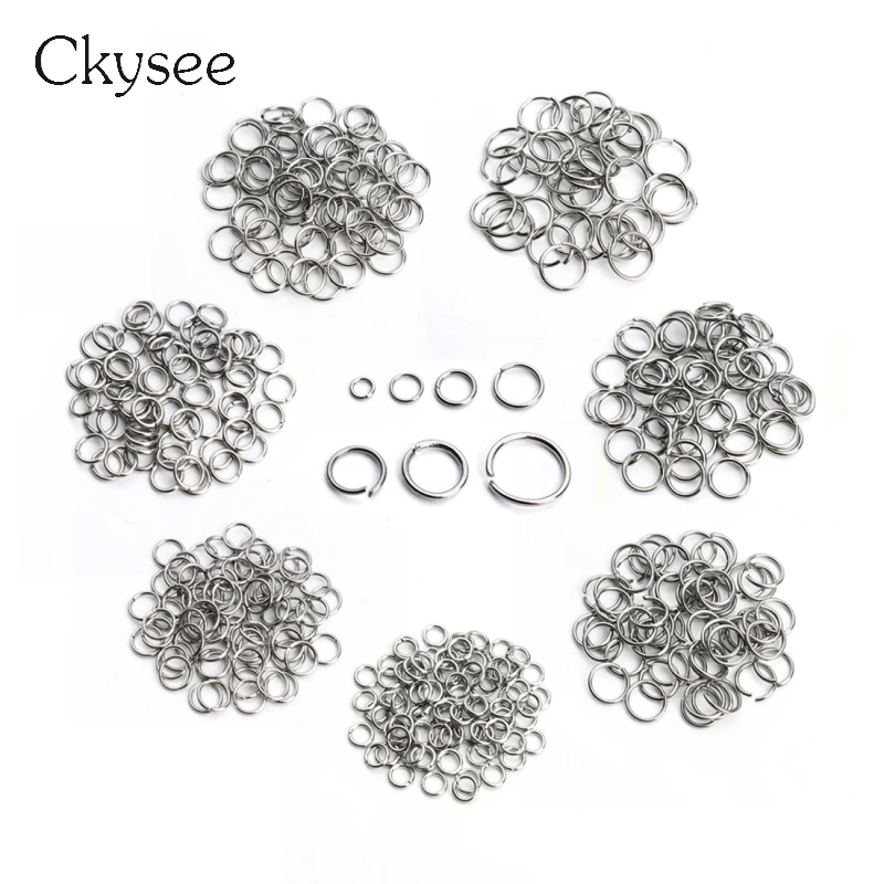 

Ckysee 200Pcs/lot 3 4 5 6 7 8 9 10mm Stainless Steel Open Jump Rings With Single Loops Split Ring Diy Jewelry Making Findings