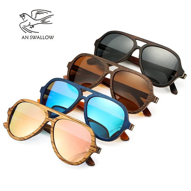 US $20.63 Polarized Sunglasses Women Men Layered Skateboard Wooden Frame Square Style Glasses for Ladies Eyew