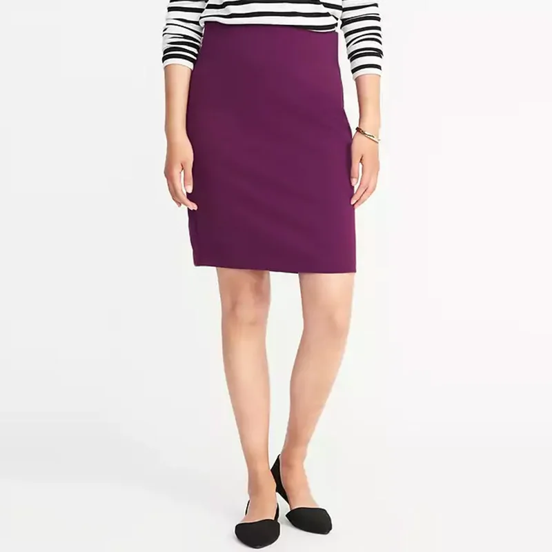 Осенняя Женская юбка офис-однотонные Цвет Высокая Талия Тонкий винтажная юбка-карандаш Лето Разделение эластичный большой размер;