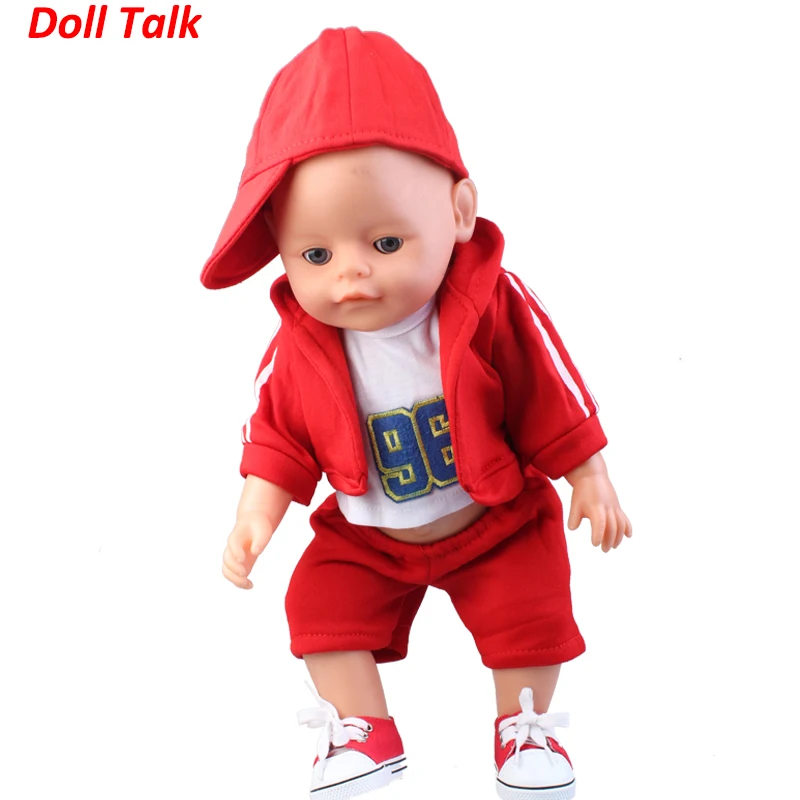 Кукла Talk 1 комплект спортивная одежда для 18-дюймовая кукла 96 цифровая футболка куртка+ шляпа бейсбольная форма комплект одежды для новорожденной куклы