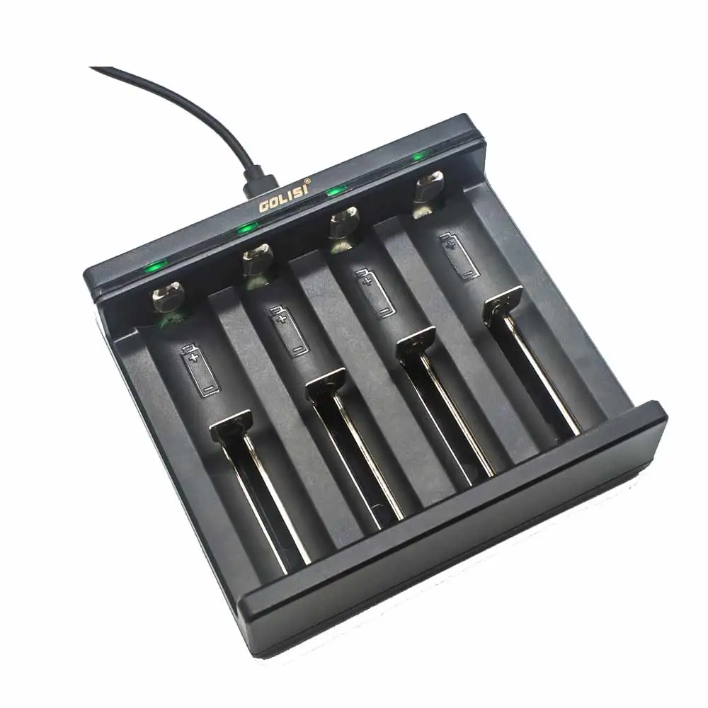 Golisi Needle I4 Батарея с функцией умной зарядки для 18650 20700 21700 26650 18350 USB Зарядное устройство с USB зарядное устройство для аккумулятора Мощность Порты и разъёмы 5 V 2A