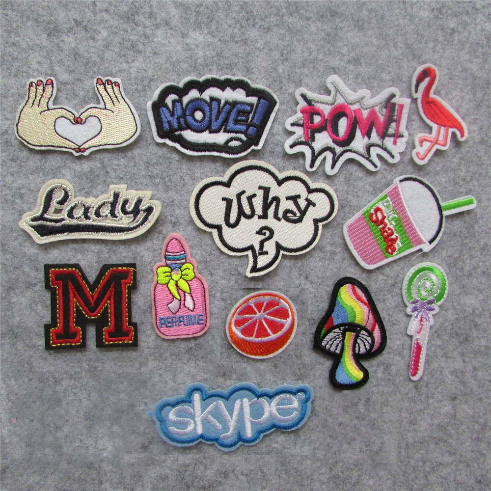 

2016 year Different kinds of mixed hot melt adhesive applique embroidery patches stripes DIY clothing accessory patch 1pcs sell