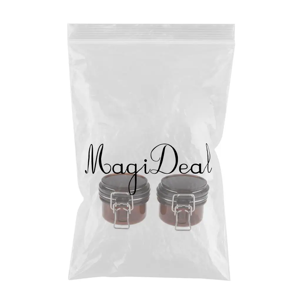 2pcs Facial Mask Container Empty Jar Pot Amber Cosmetic Makeup Face Cream Container Refillable Cosmetic Bottles with Lids