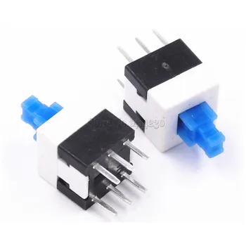 

100PCS 6 Pin Square 8mmx8mm New Product DPDT Mini Push Rectangle Button Self-locking Switch