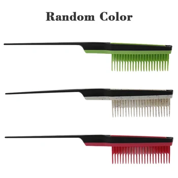 

Hairstyle Fluffy Comb Knotted Hairdressing Hair Comb Anti-static Massage Comb Three Rows Of Pointed Tail Combs Random Colors