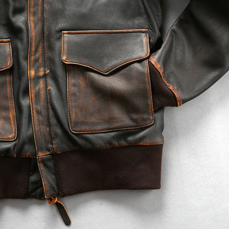 70% OFF 2212 Read Description! air force flight A2 pilot leather jacket genuine goat leather rider jacket