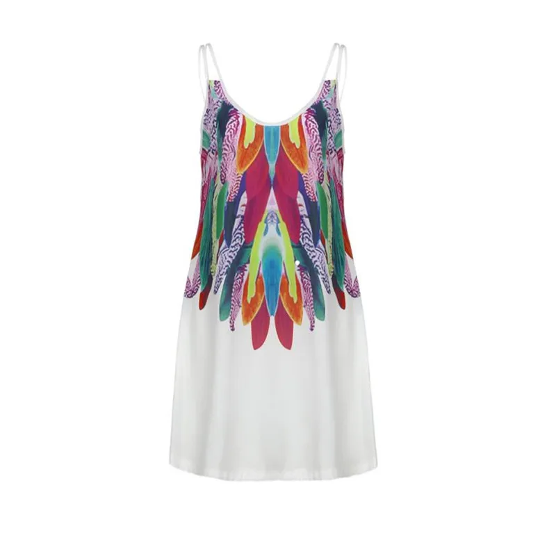 Women's Summer Boho Casual Printed Maxi Party Cocktail Beach Dress Sundress10