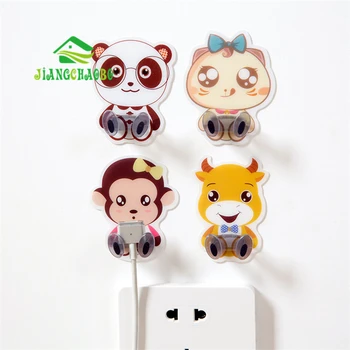 

JiangChaoBo Cartoon Glue Plug Hook Wall Hanging Power Plug Paste Bracket Wall Punch Strong Plastic Hook