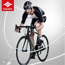 Мужской спортивный костюм Santic для триатлона Pro, комплекты из Джерси для велоспорта, A-BLEES, эластичная, сухая, прохладная, итальянская ткань, одежда для велоспорта