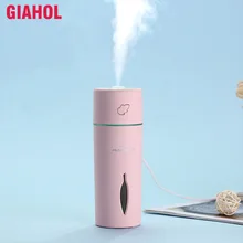 GIAHOL Leaf Car Air Humidifiers Ultrasonic Aromatherapy Diffuser Mini USB LED Purifier Car Air Freshener Mist Maker for car home gxz energy bottle usb ultrasonic humidifier 1200mah battery led lights air humidifiers mist maker mini home cup air purifier