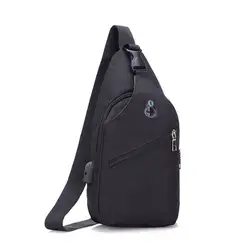 2019 Новая модная мужская нагрудная сумка USB мессенджер мужские сумки через плечо сумка на ремне Водонепроницаемая короткая сумка для