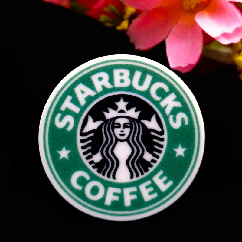 

40pcs/Lot 30mm Carton Letters Coffee Planar Resin Flatback Fast Food Flat Back Cabochon Scrapbooking DIY Hair Bow Center Supply