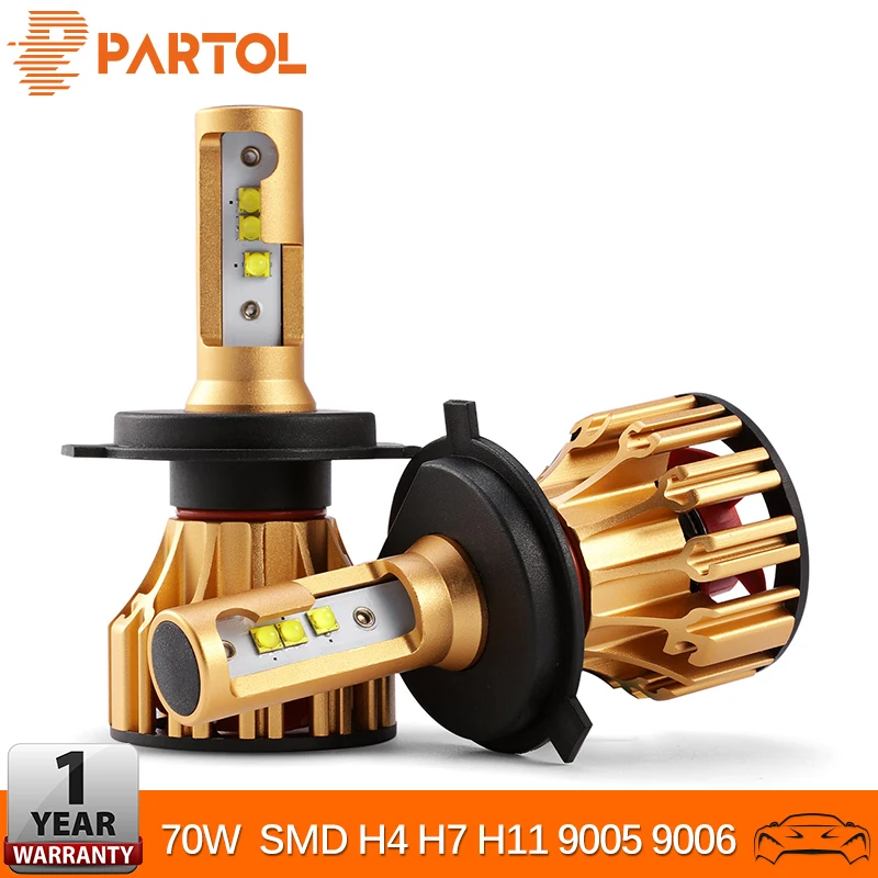 Partol H4 H7 H11 9006 9005 автомобилей светодиодные противотуманные свет фар лампы 70 W 7000LM SMD