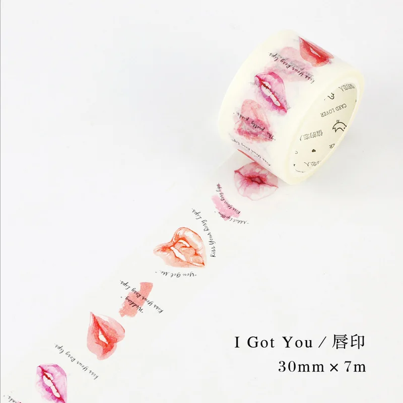 1,5-3 см* 7 м Сексуальная лента для губ васи DIY украшения Скрапбукинг планировщик маскирующая лента клейкая лента канцелярские принадлежности для наклеек