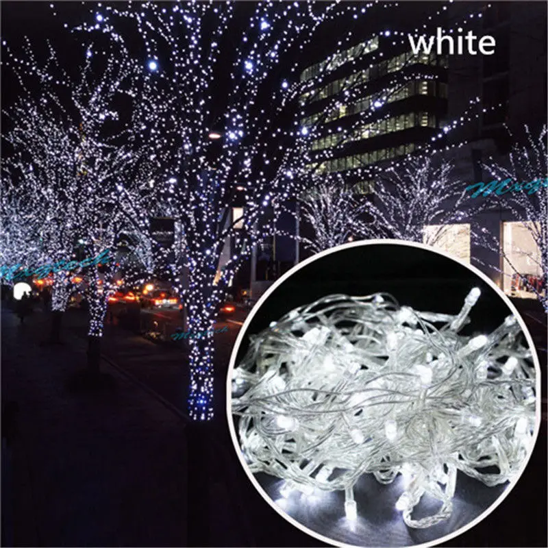 20 м Водонепроницаемый 110 В/220 В 200 светодиодный праздничный струнный свет для рождественского фестиваля вечерние сказочные красочные рождественские декоративные светодиодный гирлянды - Испускаемый цвет: White