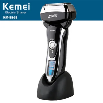 

Quick Charge Kemei Shaver Razor Reciprocating 4 Blade Head Shaving Men Washable Rechargeable Men's Razor Trimmer