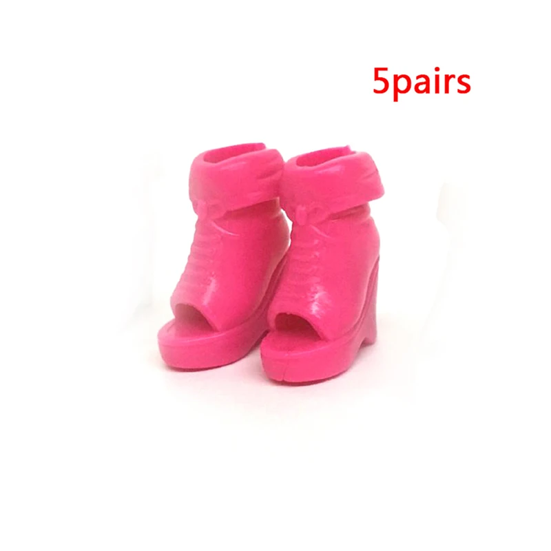5 пар/компл. для девочек в кукольном стиле; 2 цвета повязки с открытым носком; босоножки на высоком каблуке для мягкого плюша; аксессуары для куклы детские игрушки подарки