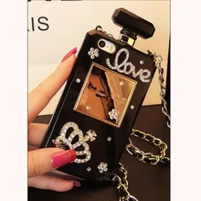 

New luxury diamond crystal perfume bottles shaped chain handbag cover for iPhone 7 Plus 7Plus 5.5 inch Phone Case Cover Capa