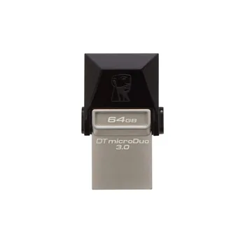 

Original Kingston 64GB USB Flash Drives DataTraveler 64GB microDuo 3.0 3.0 (3.1 Gen 1), USB Type-A connector, Swivel, Black