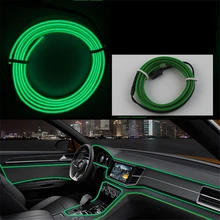 JingXiangFeng DIY Decoration Car Interior LED EL Wire Rope Tube Neon Light Line 10Colors Atmosphere Strip Lamps With 12V Inverte