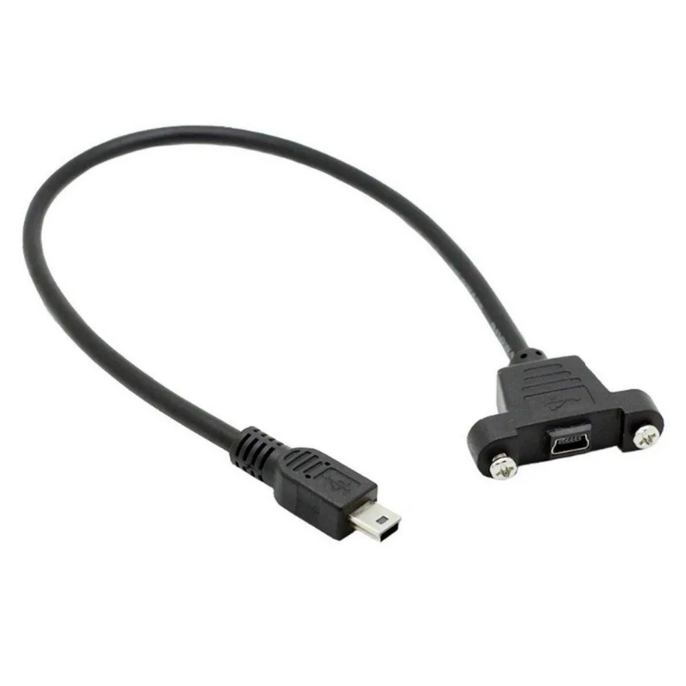 USB Панель заподлицо кабель-USB 2,0 Mini B мужчина к USB Mini B Женский кабель с винтами