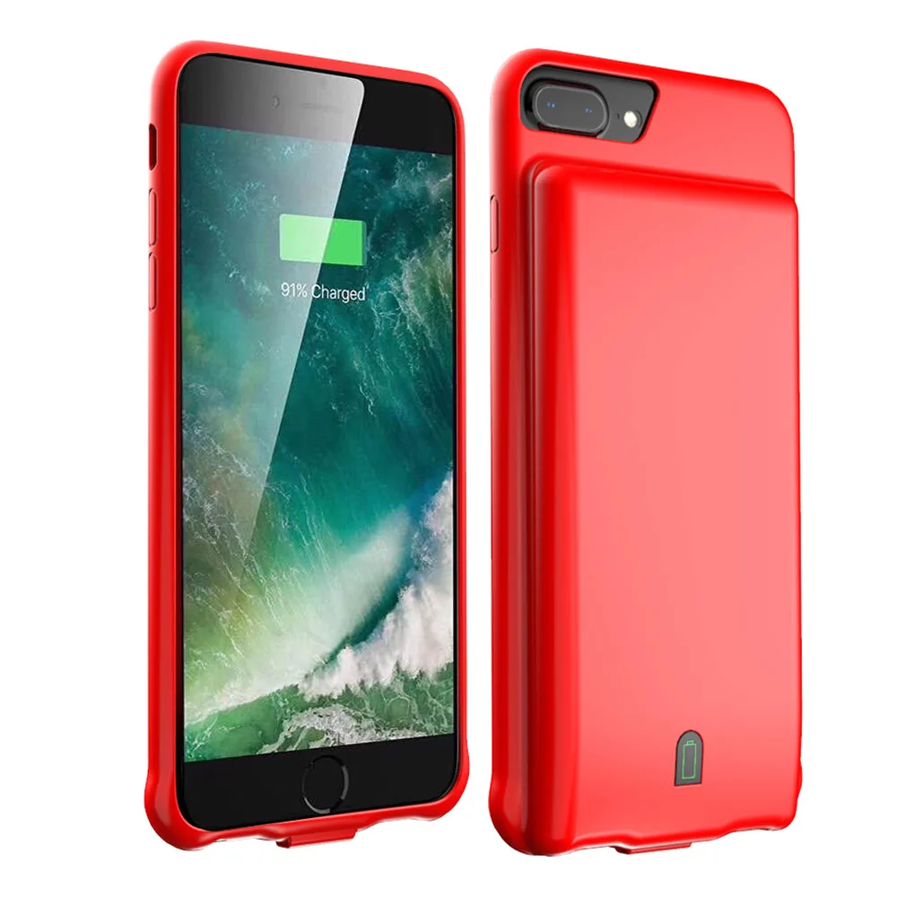 

2019 Battery Case Soft Edge Smart For Iphone 6 Plus 6S 7 Plus 8 plus Charger Case 7000 mAh Audio Out Cover Power Bank