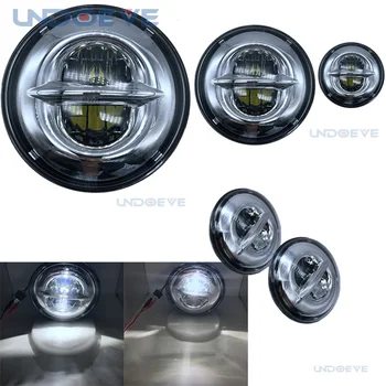

7inch Reflector Led Motorcycle Headlight drl 4.5inch Fog Lights fog light motorcycle passing lamps Softail Road King