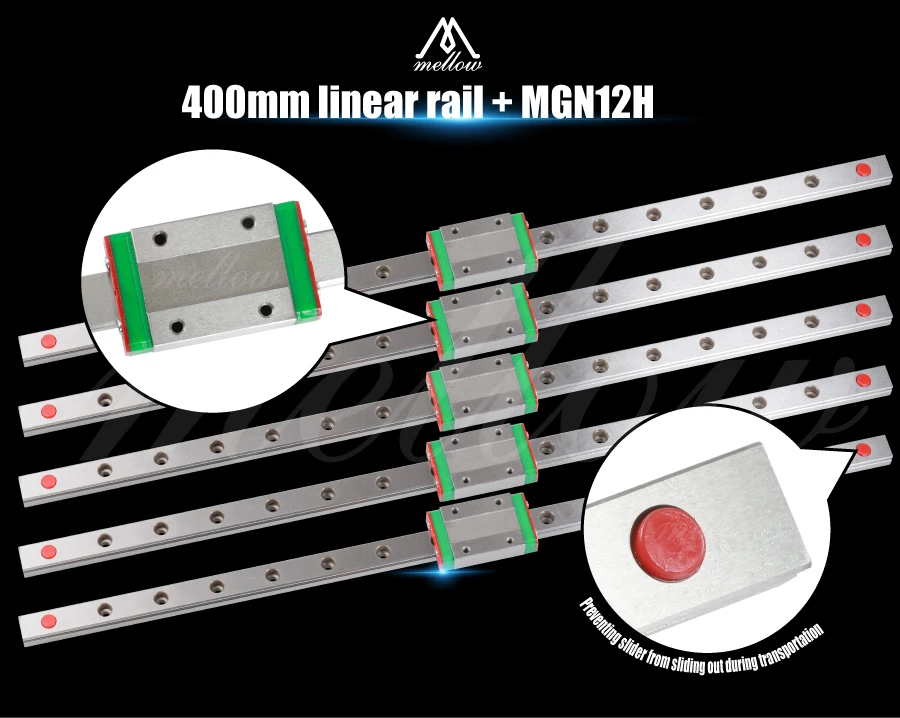 Newest Mellow 5PCS BLV Mgn Cube Frame 400MM Mgn12H linear Rails For DIY CR10 3D Printer Z Height 365MM Parts